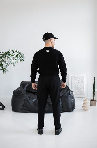 Black long sleeve relaxed fit
